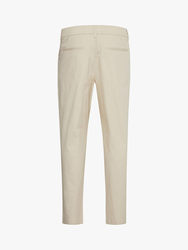 Casual Friday Marc Relaxed Pleated Stretch Trousers, White Asparagus