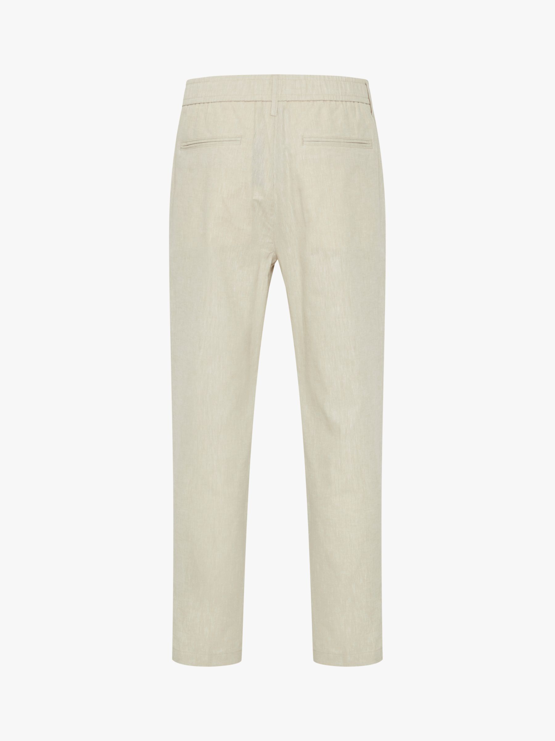 Casual Friday Marc Relaxed Fit Pleated Linen Trousers, Chateau Gray Melange, 28R