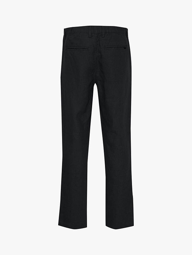 Casual Friday Pandrup Regular Fit Linen Trousers, Black