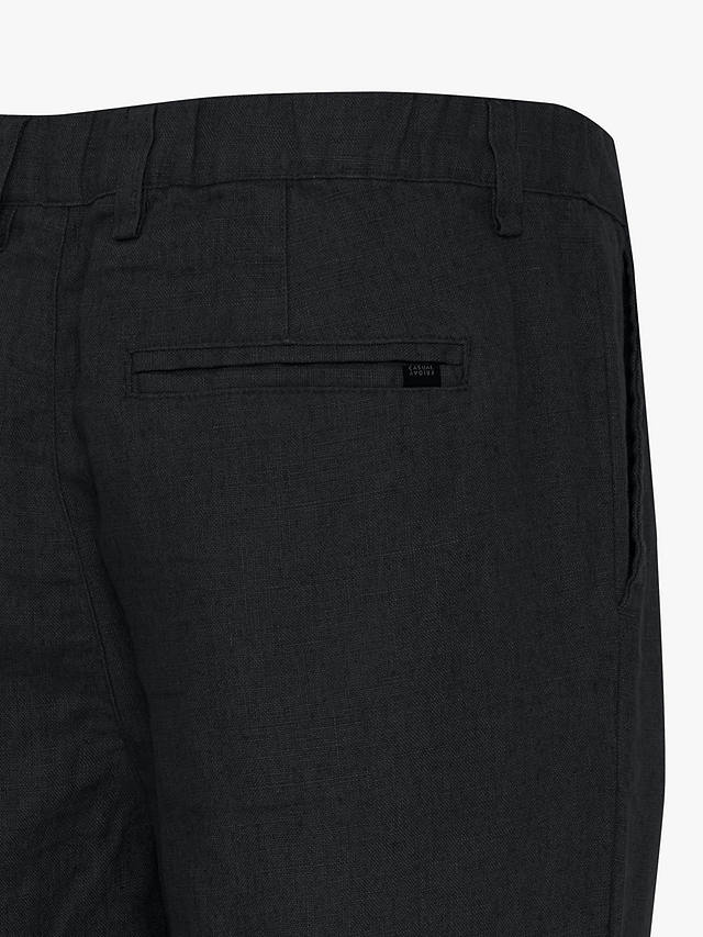 Casual Friday Pandrup Regular Fit Linen Trousers, Black