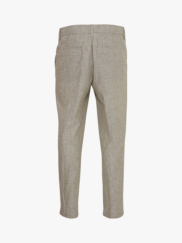 Casual Friday Marc Relaxed Fit Pleated Linen Trousers, Melange