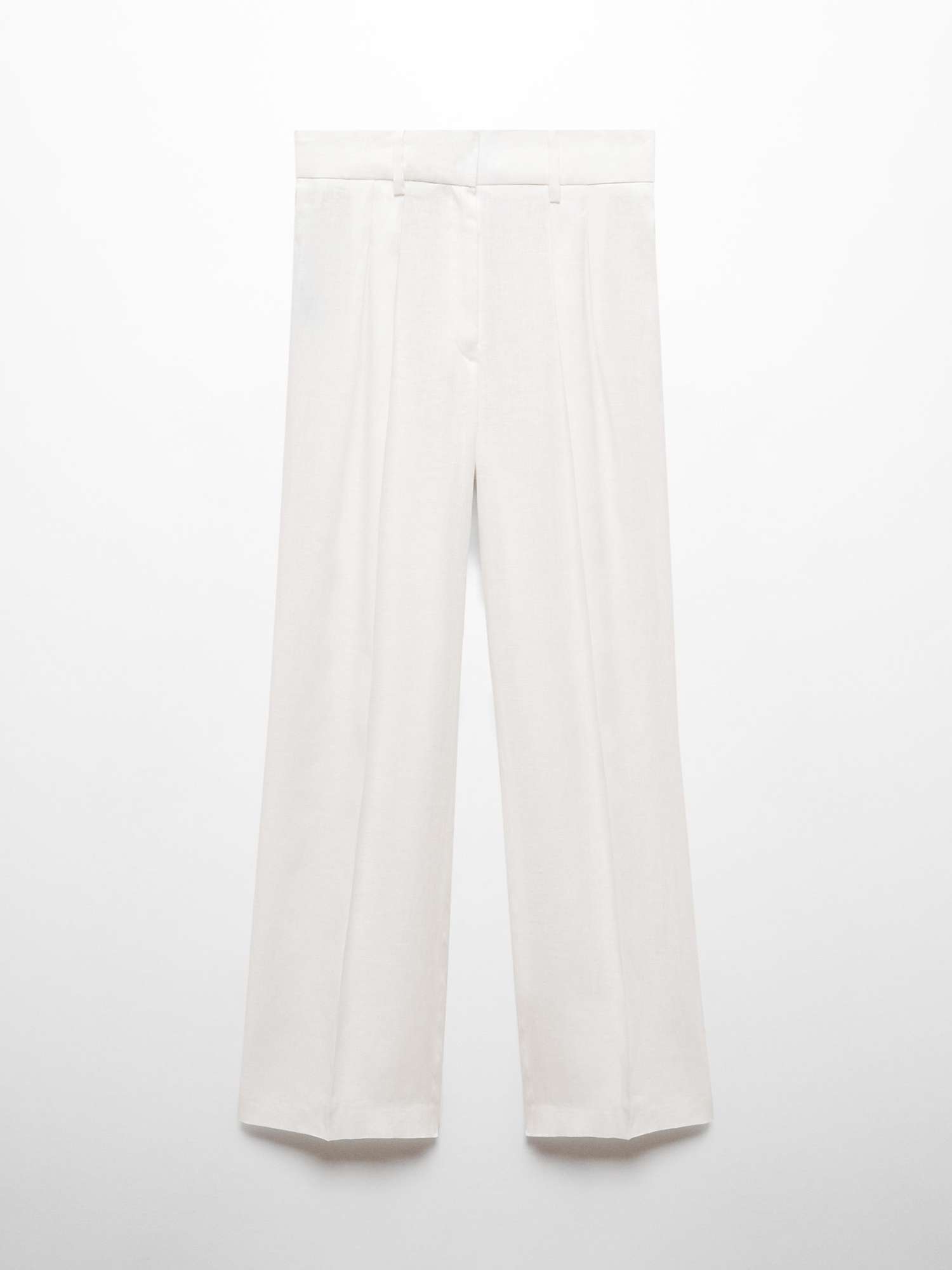 Buy Mango Chiara Wide Leg Linen Trousers, Ivory Online at johnlewis.com