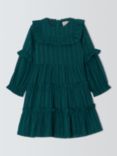 John Lewis Heirloom Collection Sparkle Thread Tiered Dress, Teal