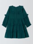 John Lewis Heirloom Collection Sparkle Thread Tiered Dress, Teal