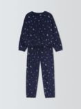 John Lewis Kids' Star Moon Fleece Pyjamas, Multi