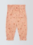 John Lewis Baby Leaf Print Corduroy Trousers, Berry