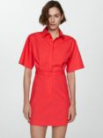 Mango Cirilia Cotton Blend Shirt Dress, Red
