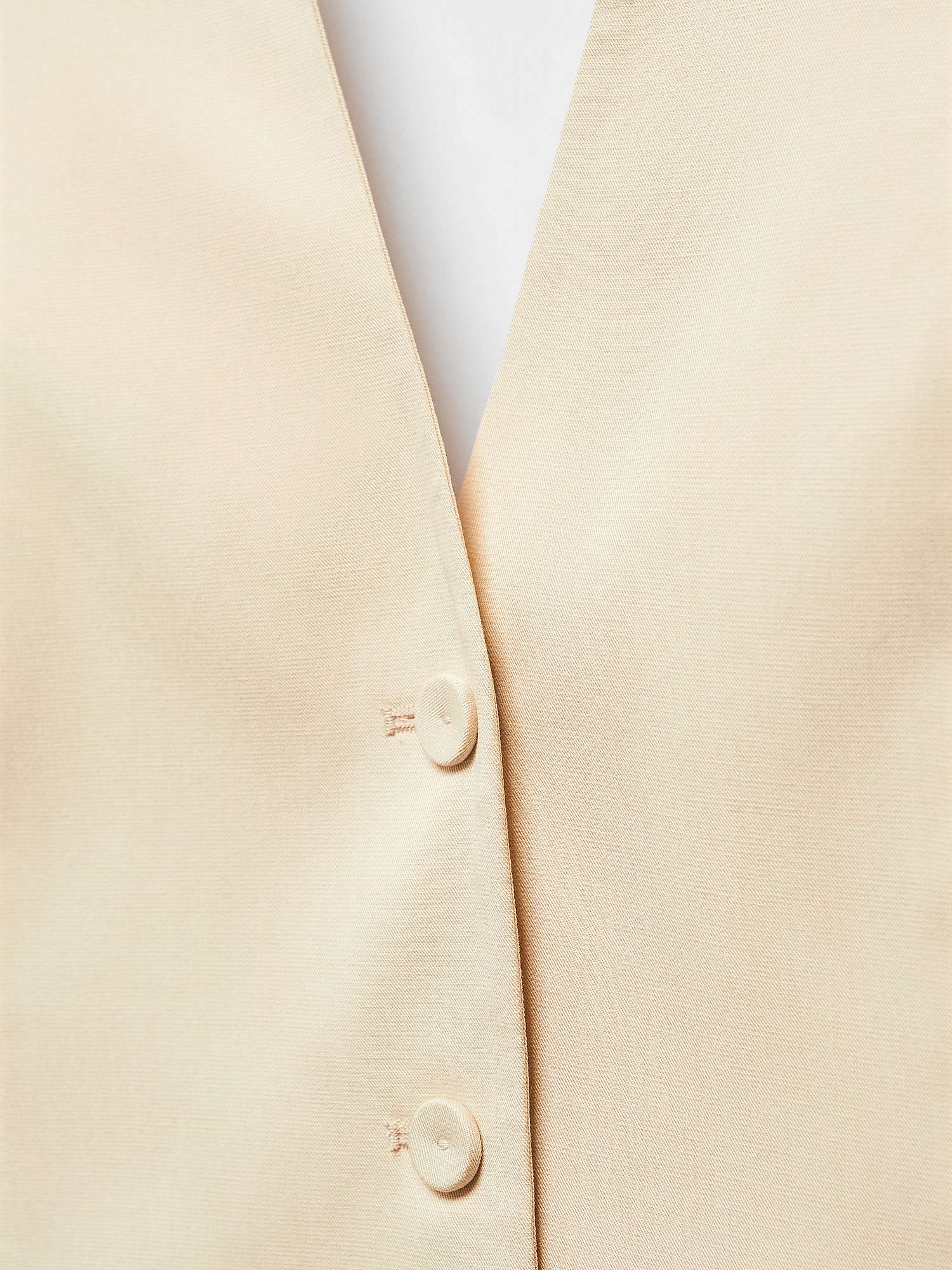 Buy Mango Merida Halterneck Linen Blend Waistcoat, Light Beige Online at johnlewis.com