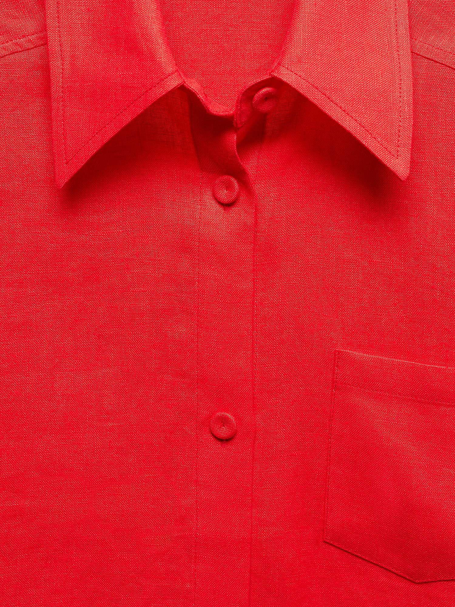 Buy Mango Linen Shirt, Bright Red Online at johnlewis.com