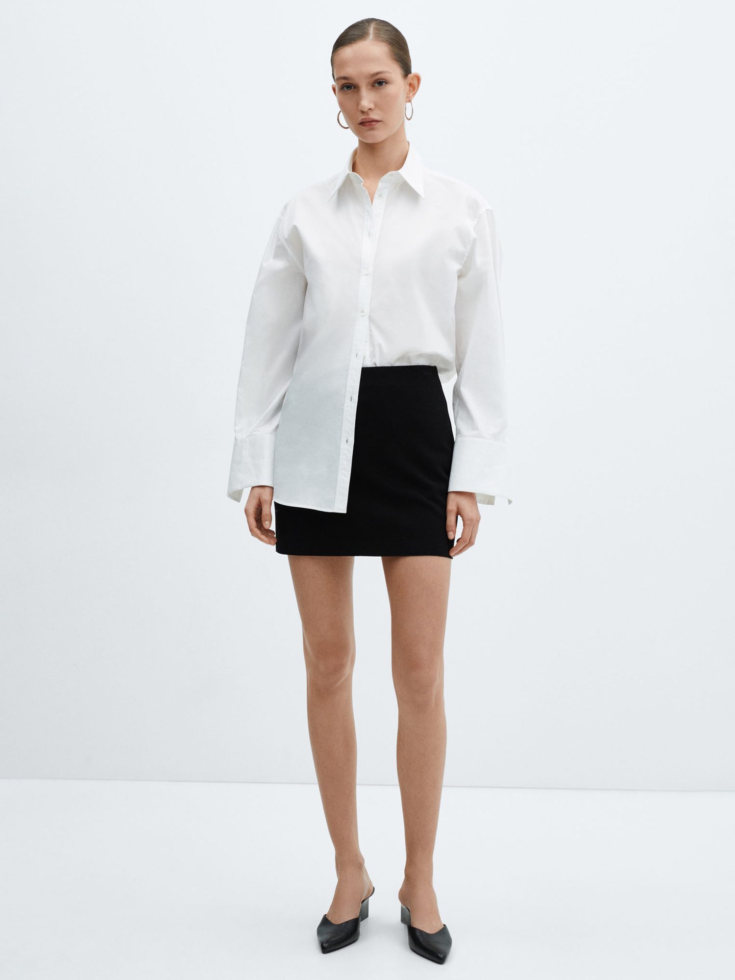 Buy Mango Mazip Fitted Mini Skirt, Black Online at johnlewis.com