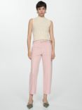 Mango Straight Leg Trousers, Light Pastel Purple