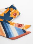 Mango Aitana Floral & Stripe Skinny Scarves, Pack of 2, Navy/Multi