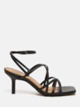 Jigsaw Sofia Strappy Leather Sandals, Black