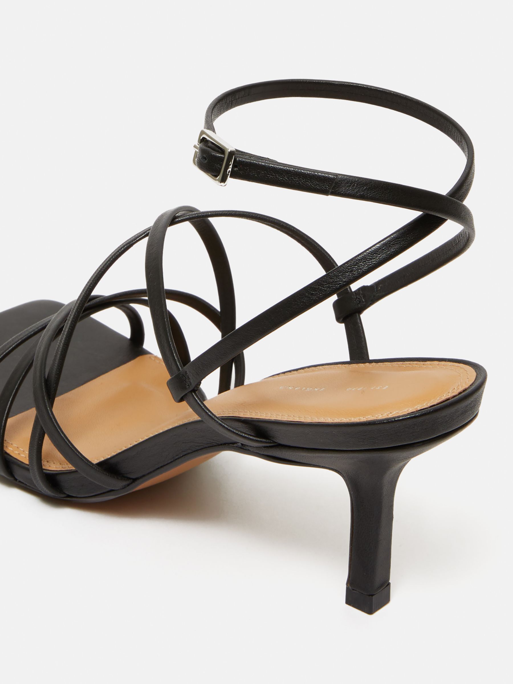 Buy Jigsaw Sofia Strappy Leather Sandals, Black Online at johnlewis.com