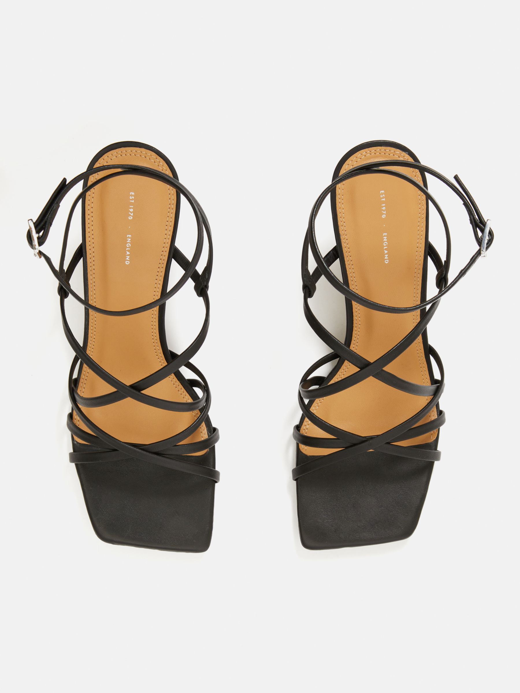 Buy Jigsaw Sofia Strappy Leather Sandals, Black Online at johnlewis.com