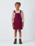 John Lewis Kids' Corduroy Pinafore Dress, Berry