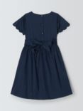 John Lewis Heirloom Collection Smock Bodice Party Dress, Navy