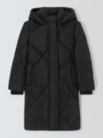 John Lewis Kids' Diamond Quilted Coat, Black