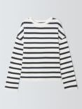 John Lewis Kids' Breton Stripe Long Sleeve Top, Navy/White