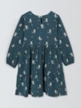 John Lewis Kids' Owls Tiered Dress, Dark Blue