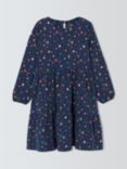 John Lewis Kids' Stars Tiered Jersey Dress, Navy