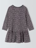 John Lewis Kids' Floral Ruffle Hem Dress, Berry