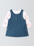 John Lewis ANYDAY Baby Floral Tee and Denim Pinny Set