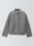 John Lewis Boucle Bomber Jacket, Dark Grey