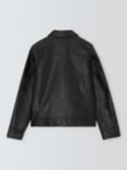 John Lewis Kids' Faux Leather Biker Jacket, Black