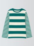 John Lewis ANYDAY Kids' Stripe Long Sleeve Top, Green