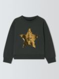 John Lewis Kids' Sequin Star Sweatshirt, Black