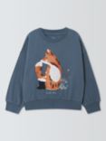 John Lewis Kids' Sequin Fox Jumper, Blue