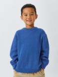 John Lewis Kids' Basket Stitch Cotton Jumper, Blue