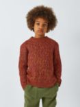 John Lewis Kids' Cable Knit Jumper, Orange