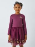 John Lewis Kids' Star Tulle Dress, Berry