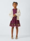 John Lewis Kids' Star Tulle Dress, Berry