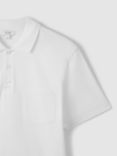Reiss Austin Short Sleeve Cotton Polo Shirt, White