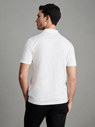 Reiss Austin Short Sleeve Cotton Polo Shirt, White