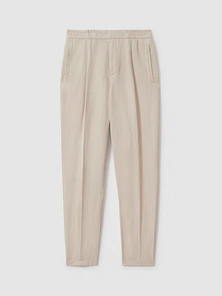 Reiss Pact Linen Blend Trousers, Stone