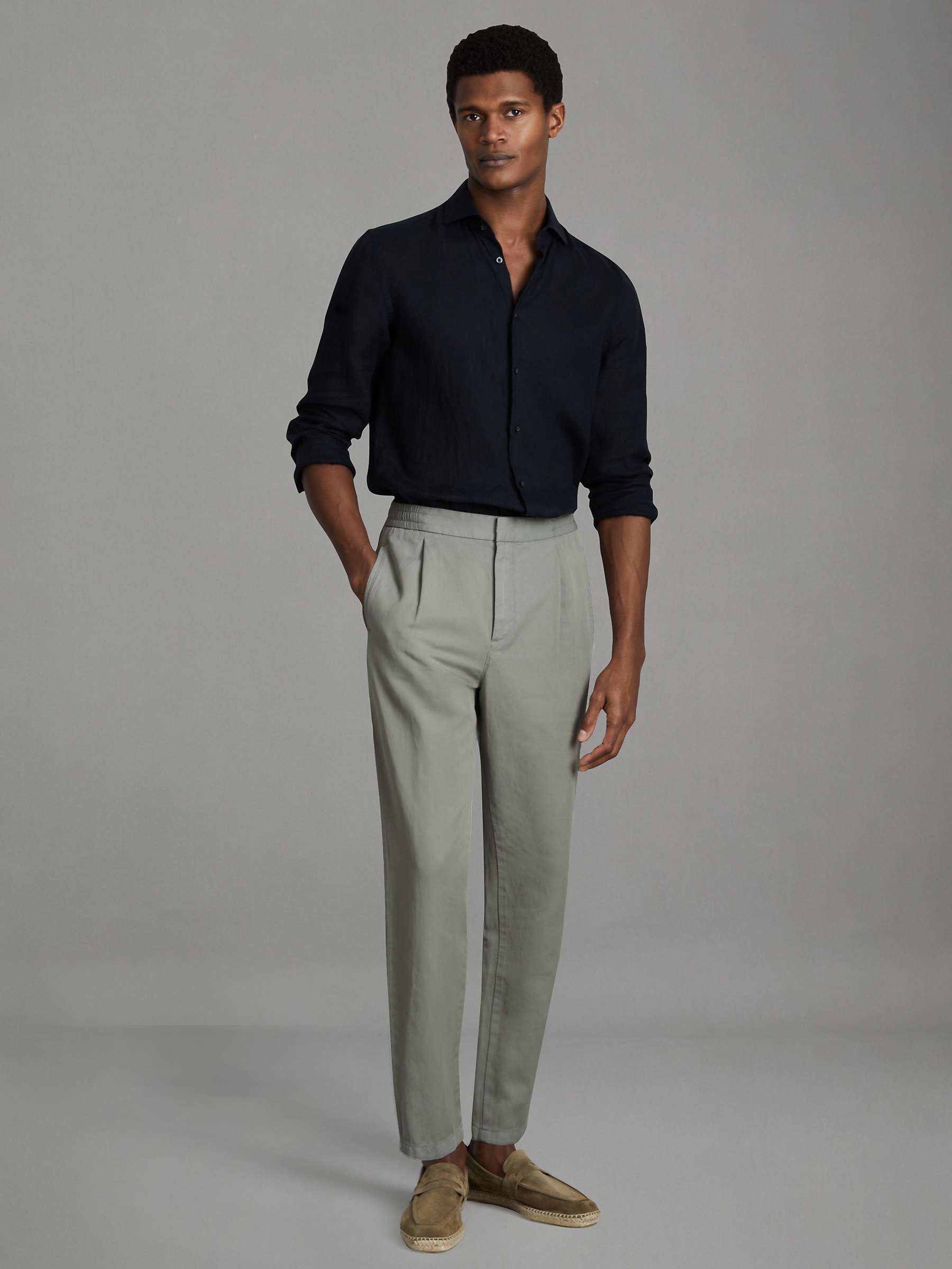 Buy Reiss Pact Linen Blend Trousers Online at johnlewis.com