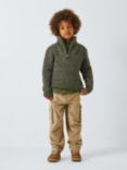 John Lewis Kids' Nep Knit 1/2 Zip Jumper, Khaki