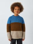 John Lewis Kids' Tricolour Stripe Jumper, Multi