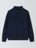 John Lewis Kids' Textured 1/2 Zip Neck Sweatshirt, Navy