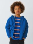 John Lewis Kids' Borg Lined Zip Up Hoodie, Orange, Blue