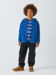 John Lewis Kids' Borg Lined Zip Up Hoodie, Orange, Blue