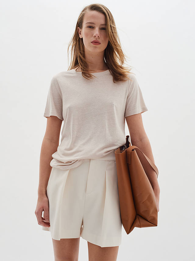InWear Elisabeth Linen Blend Short Sleeve T-shirt, Haze