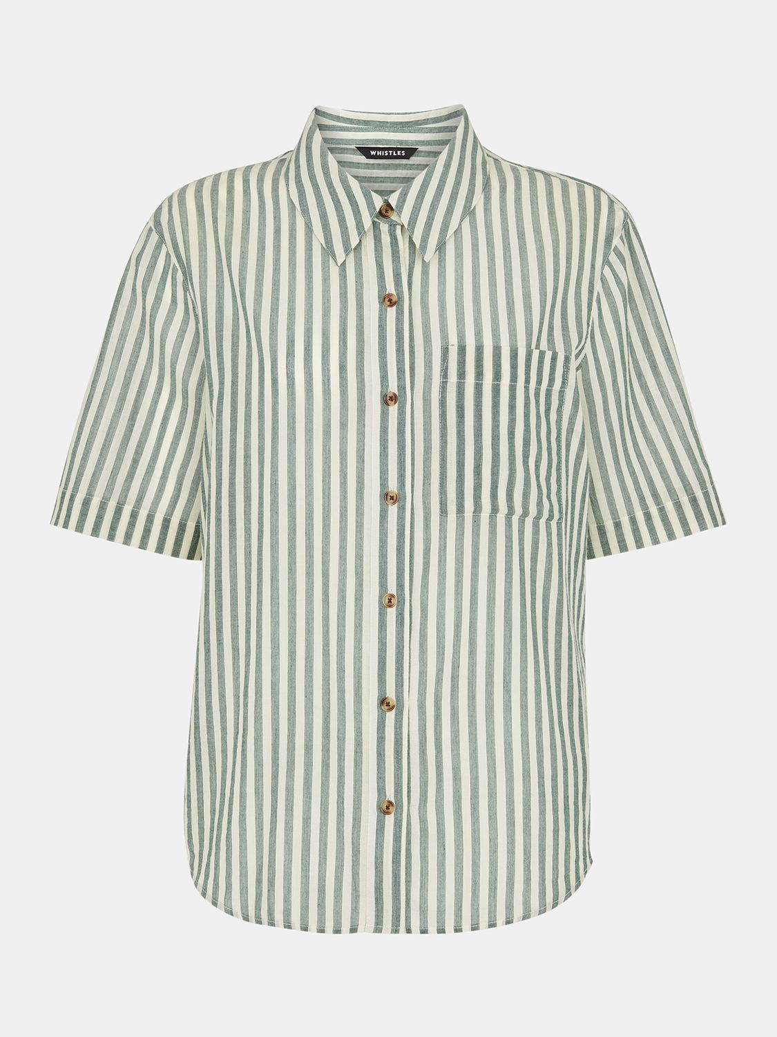 Buy Whistles Striped Cotton Beach Shirt, Green/Multi Online at johnlewis.com