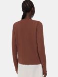 Whistles Ribbed Jersey Button Front Top
