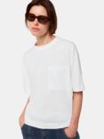Whistles Pocket Linen Blend T-Shirt, White