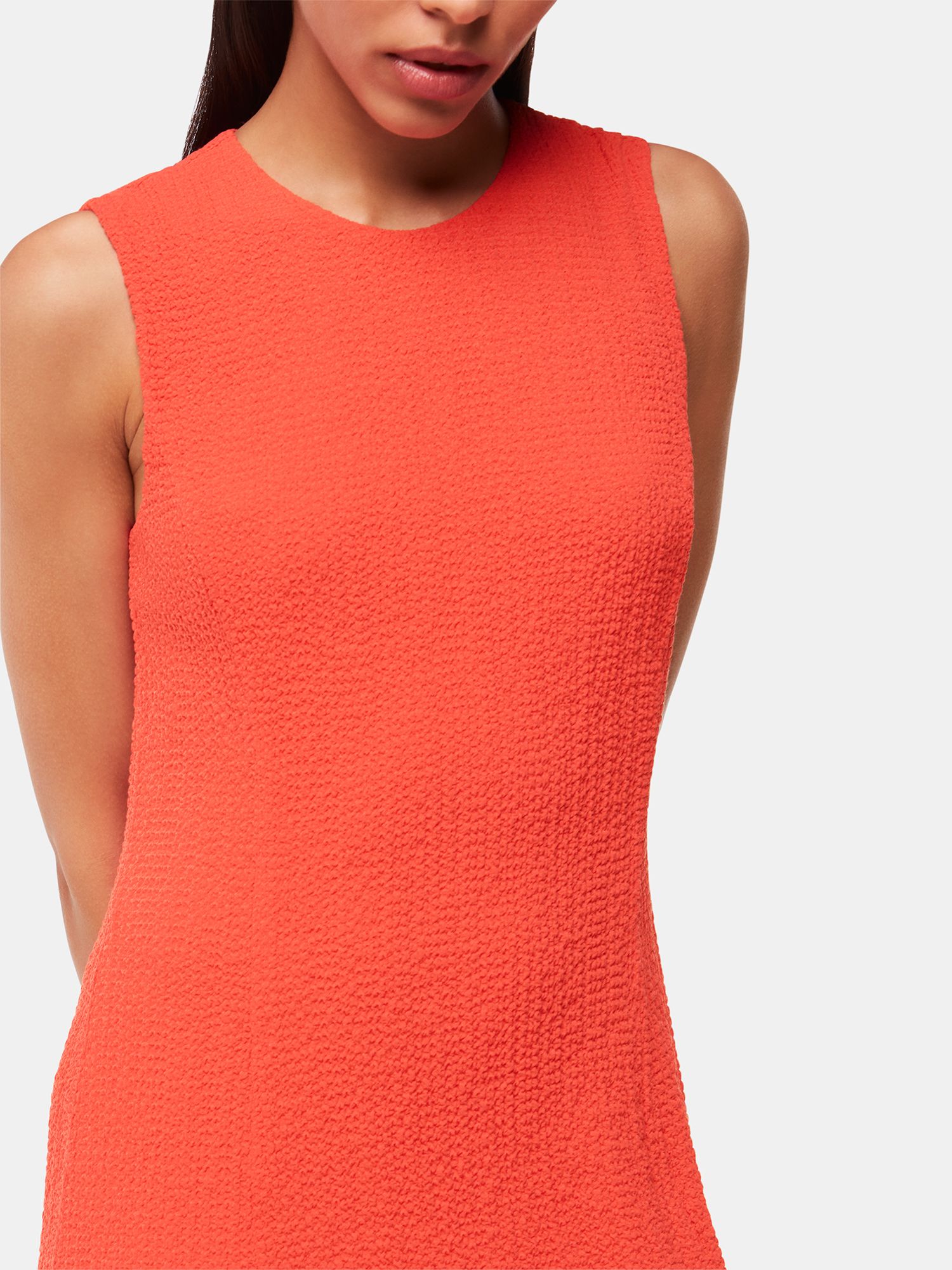 Whistles Erin Textured Midi Dress, Coral, 6